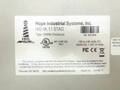 Used HOPE INDUSTRIAL SYSTEMS _UNKNOWN_ Automation Control (HMI) Indiana US | Arrow Industrial #1364907