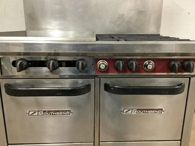 152-0226 Southbend X448EE-2GL 4-Burner Natural Gas Oven/Griddle/Stove