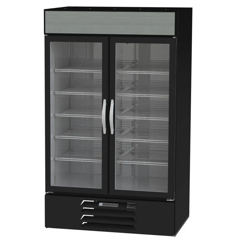 Beverage-Air MMR44HC-1-B-IQ 47" Marketmax™ Two Section Glass Door Merchandiser - (2) Left/right Hinge Swing Doors, Black, 115v