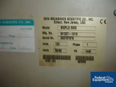 USED New Brunswick 10 LITER NEW BRUNSWICK BIOFLO 3000 FERMENTER, 316 S/S