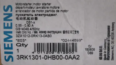 NEW SIEMENS 3RK1301-0HB00-0AA2 MOTOR STARTER 3RK13010HB000AA2