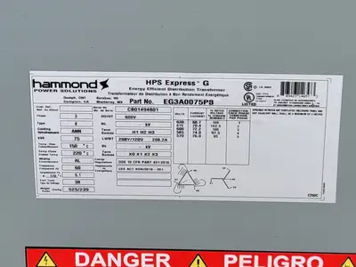 NEW HAMMOND POWER SOLUTIONS INC. EG3A0075PB