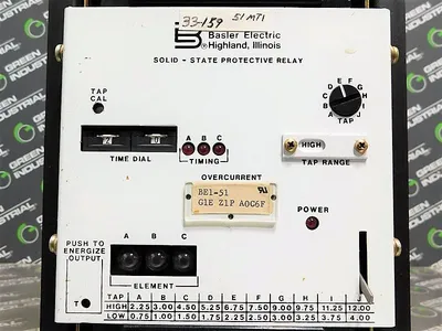 Basler Electric BE1-51 G1E Z1P A0C6F Solid State Protective Relay Used