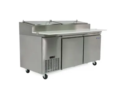 Magic Chef 16 CU. FT. 2-DOOR PIZZA PREP TABLE COMMERCIAL REFRIGERATOR IN STAINLESS STEEL