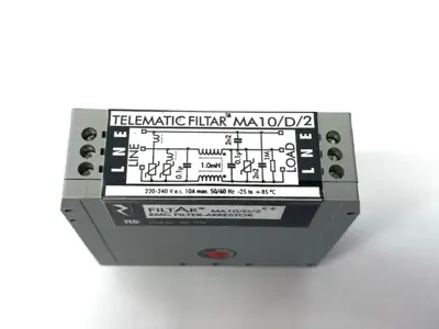 USED TELEMATIC FILTAR POWER LINE FILTER/SUPPRESSOR 10A SINGLE-PHASE DIN RAIL
