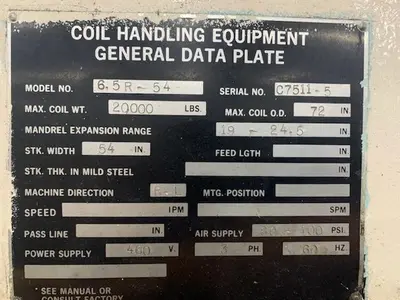 CWP SMX11154X / 54HDD7 / 6.5R Coil Feed Lines | PressTrader Limited (9)