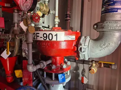 Containerized Foam Fire Suppression System w/ Deluge Valve, Potter Controls & Piping Manifold