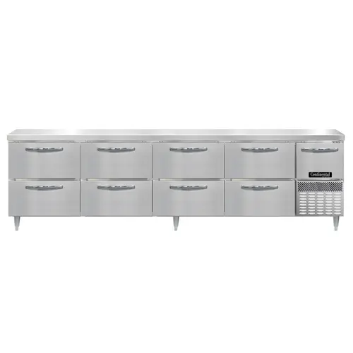 Continental DRA118NSS-D 118" Worktop Refrigerator W/ (5) Sections, 115v