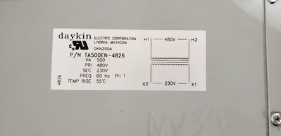 Daykin TA500EN-4826 Transformer 500vo; 480-230v
