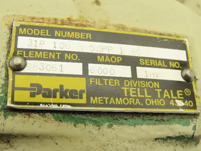 Parker 31P10BM50PP180 Tell Tale Inline Hydraulic Filter w/Indicator 6000 PSI