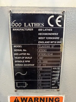 1997 CLAUSING COLCHESTER 15” Colchester Engine Lathes | GMT (18)