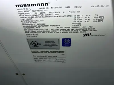 7-0031 Hussmann RL 83 Door Freezer Run
