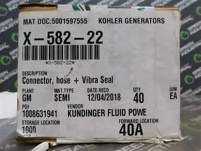 Lot of 40 Kohler X-582-22 Hose Connectors with Vibra Seal for Generators New