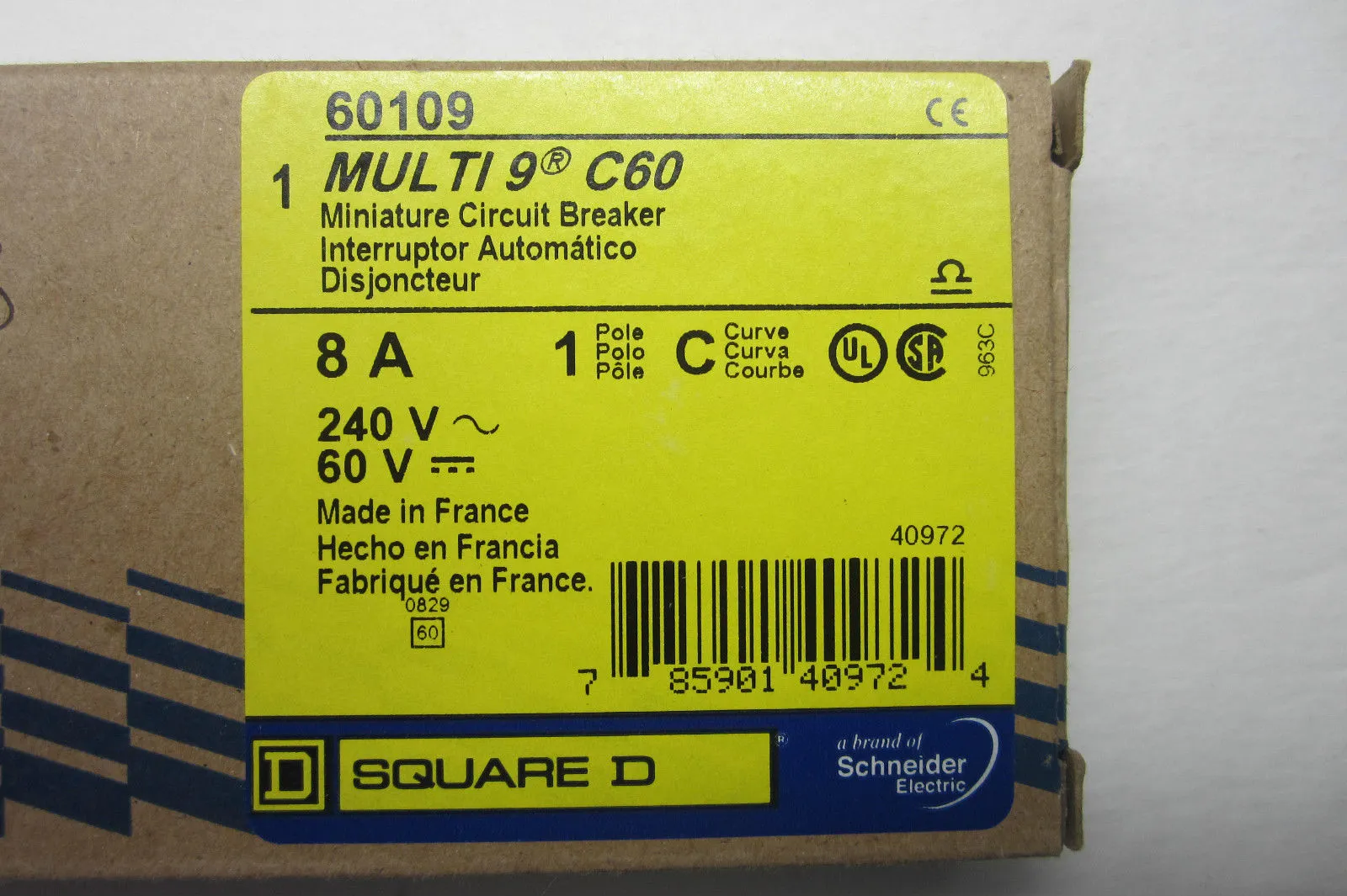 NEW SQUARE D 60109 CIRCUIT BREAKER MULTI 9 C60