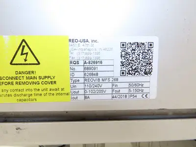 REO USA REOVIB MFS 268 Vibratory Conveyor Frequency Converter 110/240V 50/60Hz
