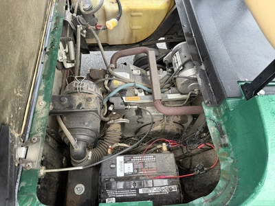 (1) 2017 E-Z-Go golf cart with a Kawasaki gas engine, model 625111G01, includes canopy, ball cover, ...