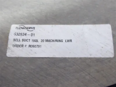 Flowserve 632634-01 Lower Suction Bell for Worthington 16QL20B Pump Surplus