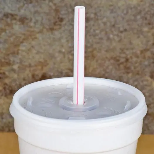 7 3/4" Giant Wrapped Straw with Red Stripe - 7500 / Case
