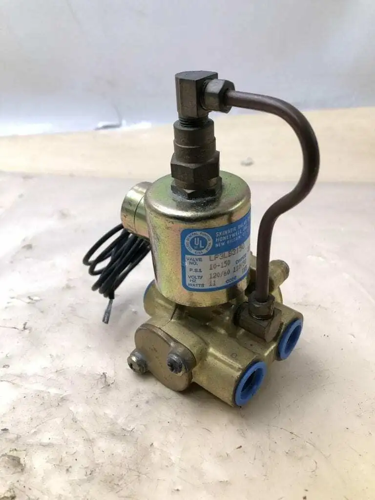 Honeywell Skinner LP3LB3150 3/8″ 3-Way Brass Solenoid Valve 10-150PSI 110/120PSI