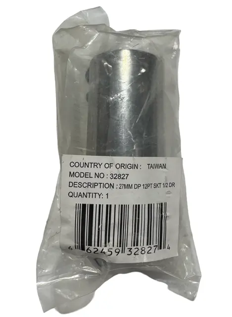 Williams 1/2" Drive 27mm Deep Socket 12 Point 32827