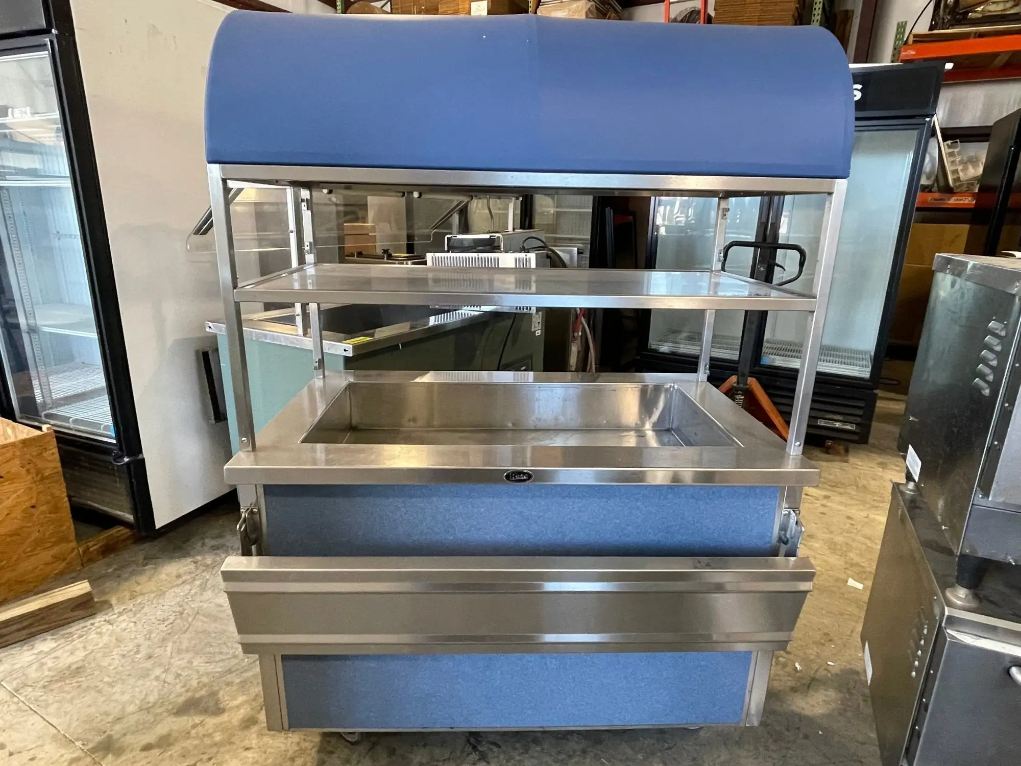 Used Randell Used 48" Randell RAN IC-3 Mobile Cold Food Table Iced Cold Pan Salad Bar Buffet Food Displays Illinois US | Falcon Restaurant Supply #1375898