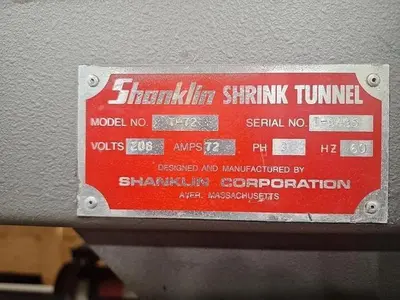 SHANKLIN T-72 HIGH SPEED SHRINK TUNNEL 22 INCH WIDE