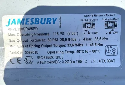 USED JAMESBURY VPVL300SR4/5BD