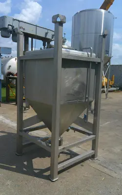 SPC9195  Tank 225 gallon Schafer Container Systems liquid tote, Stainless Steel