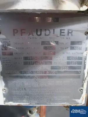 USED Pfaudler 5 Gal Pfaudler Glass-Lined Reactor, 25/150#