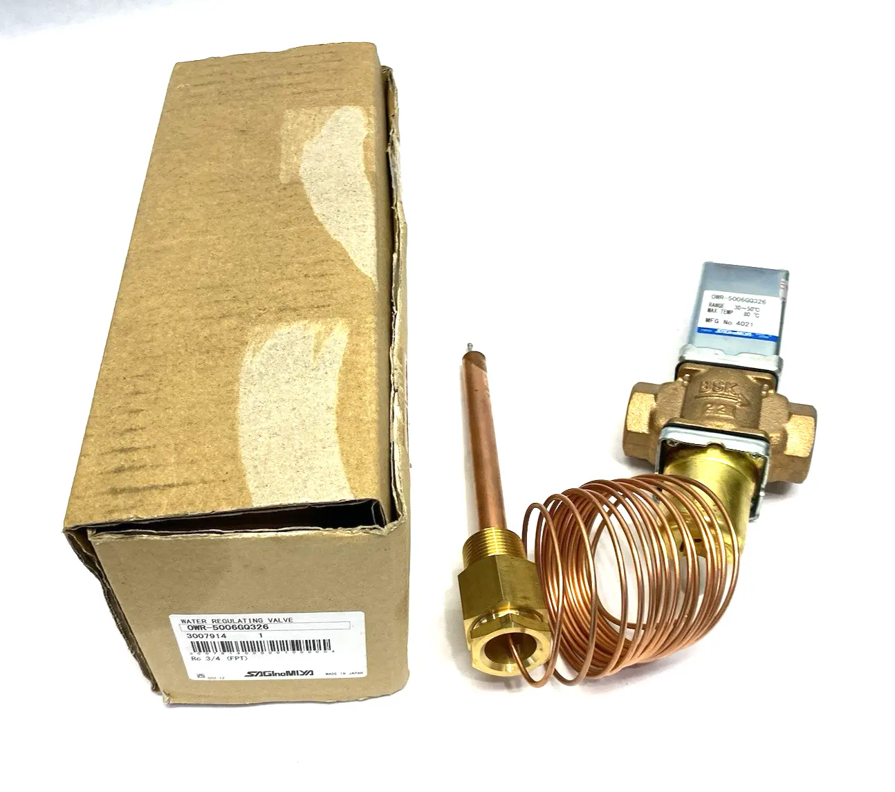 USED SAGINOMIYA WATER REGULATING VALVE RC 3/4 FPT
