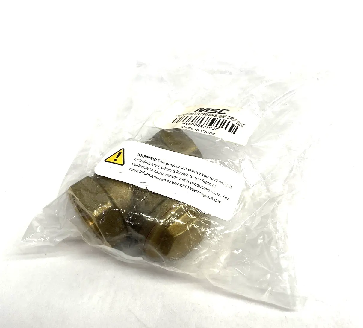 NEW MSC, VALUE COLLECTION 4965302316JP CHECK VALVE: 1" PIPE CHECK SWING
