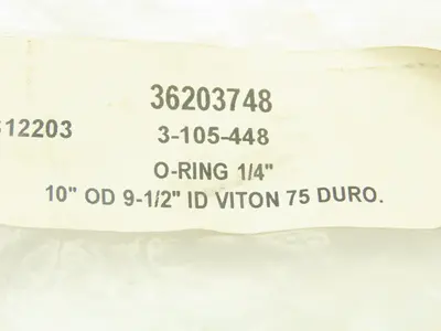 Viton 75 Duro Black O-Ring  1/4" x 9-1/2" ID x 10" OD  Lot of 4