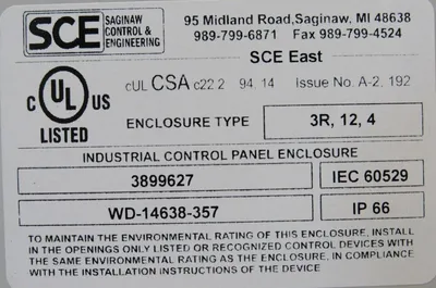 NEW SCE WD-14638-357 ENCLOSURE 20x20x9 WD14638357