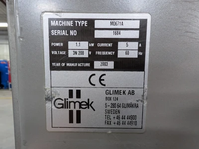 USED 2003 GLIMEK M0671A