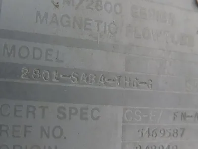 Foxboro 2801-SABA-THG-G Magnetic Flow Meter 1" Flow Tube 2800 Series 316 SST
