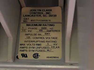 Used BENSHAW CFMVRSM18-800-4160-1 Switchgears British Columbia CA | Lenmark #239896