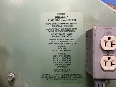 Used PIRANHA PII65 Ironworkers Ohio US | HGR 24 #1545803