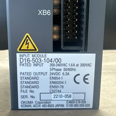 NEW Okuma Corporation D16-503-104/00