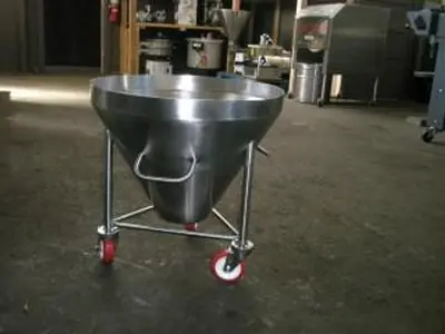 Hopper, 1.41 Cubic Feet, Stainless Steel, 22"X20", 10 Gallon, Transfer Pot (2) #S735025