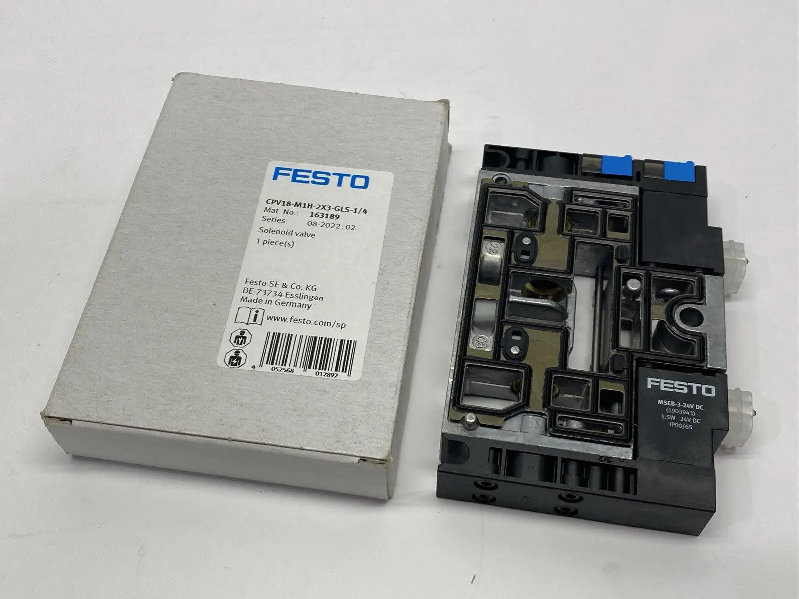 CPV18-M1H-2X3-GLS-1/4, 163189 | Festo CPV18-M1H-2X3-GLS-1/4 Air Solenoid Valve 163189 - New Other