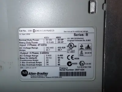USED 2012 ALLEN BRADLEY 20BD040A3AYNAEC0