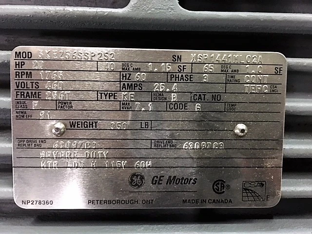 Used GE 5KE256SS252 Motors (misc) Minnesota US | Peak Machinery, Inc. #286504