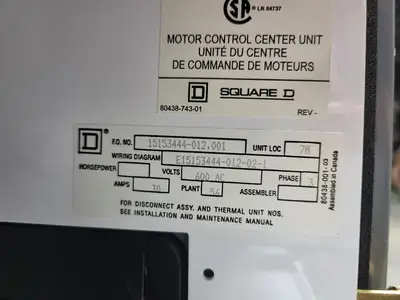 USED SQUARE D MODEL 6