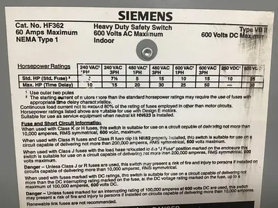 USED SIEMENS HNF362