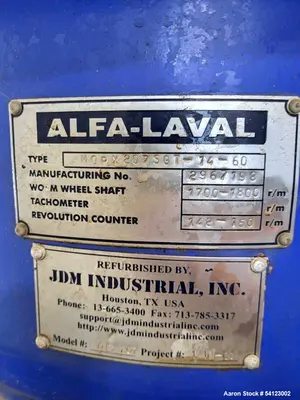 USED ALFA LAVAL MOPX-207-SGT-14-60