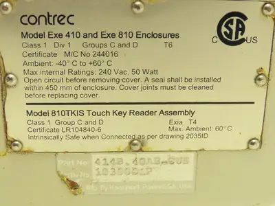 Enraf Contrec 414 Flow Meter Batch Controller 414B.40AB-CUS / 810TKIS / Exe410