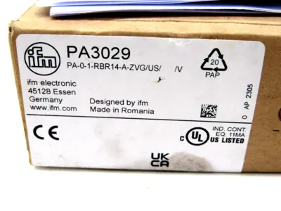 NEW IFM PA-0-1-RBR14-A-ZVG/US/ /V-PA3029 SENSOR PA01RBR14AZVGUSVPA3029