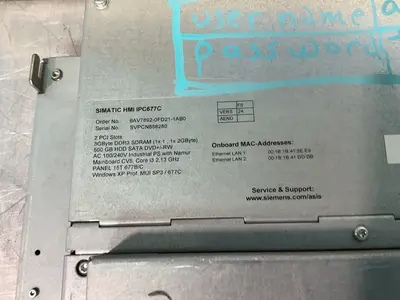 Used 2017 SIEMENS 6AV78920FD211AB0 Automation Control (HMI) Ohio US | HGR 24 #1312245