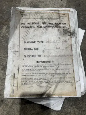 1/2" X 13' BOLDRINI MODEL #RIB0-13-HY HYDRAULIC HEAD FLANGER & DISHING MACHINE: STOCK #23190