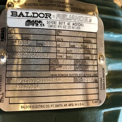 Reliance 5 HP 460 Volt Vertical Motor
